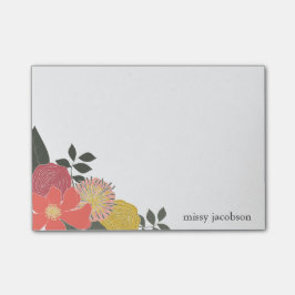 Bloco De Notas Nota de post-it personalizada jardim do vintage