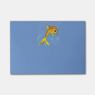 Bloco De Notas nota de posto de peixes de desenho animado