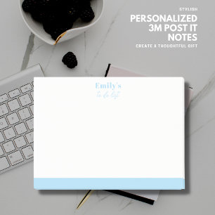 Bloco De Notas Nota de Posto Personalizada Simples com Nome Azul