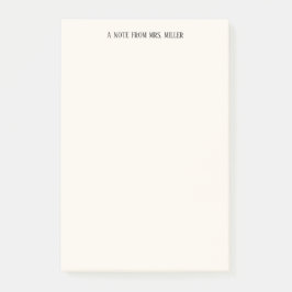 Bloco De Notas Nota de Professor Personalizado Elegante Simples