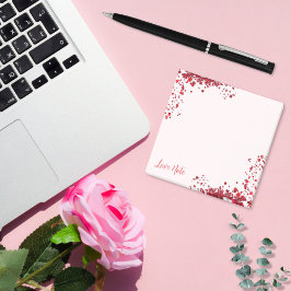 Bloco De Notas Nota de rosa vermelha Petals Love