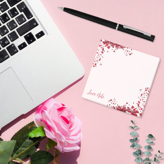 Bloco De Notas Nota de rosa vermelha Petals Love (Criador carregado)