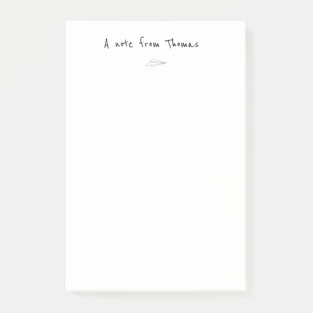 Bloco De Notas Nota Do Avião De Papel (Frente)