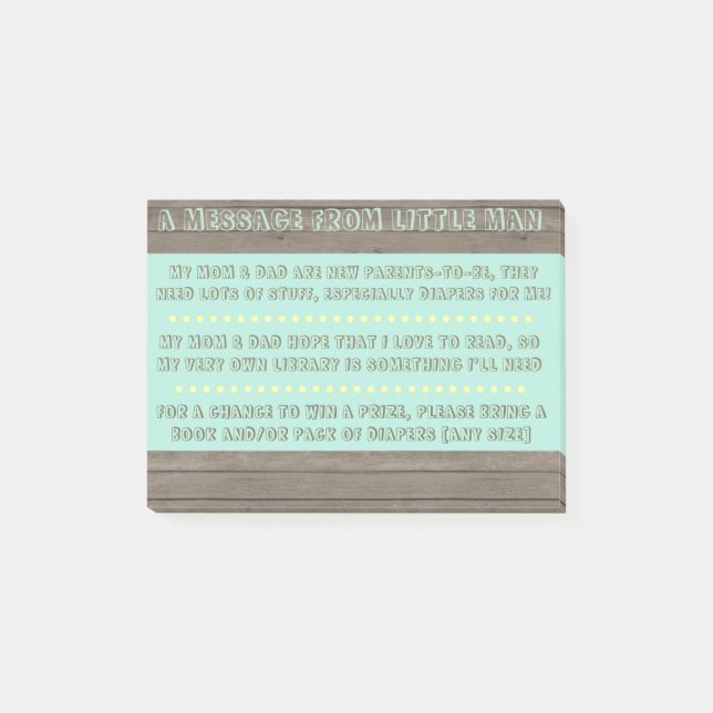 Bloco De Notas Nota do chá de fraldas (Frente)