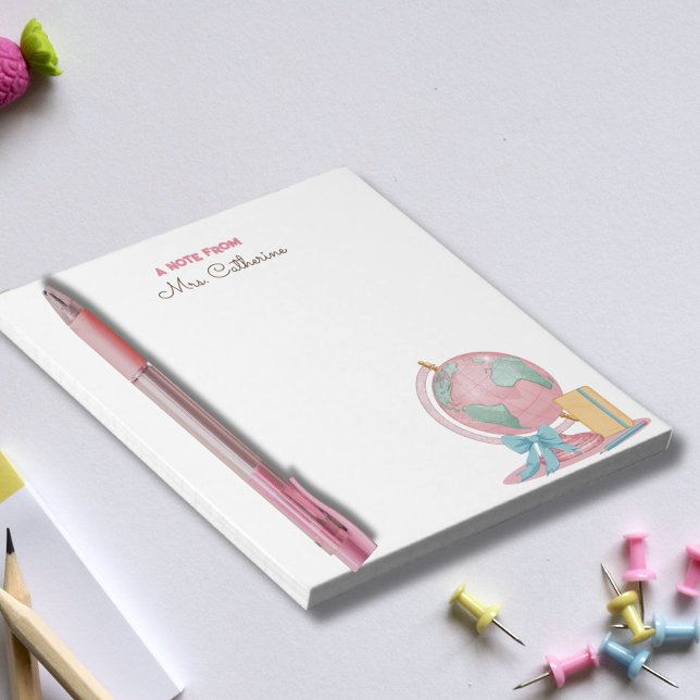 Bloco De Notas Nota do Globo de Aquarela do Professor Notepad (Criador carregado)