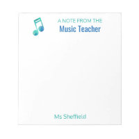 Nota Do Professor De Música Personalizada Musical