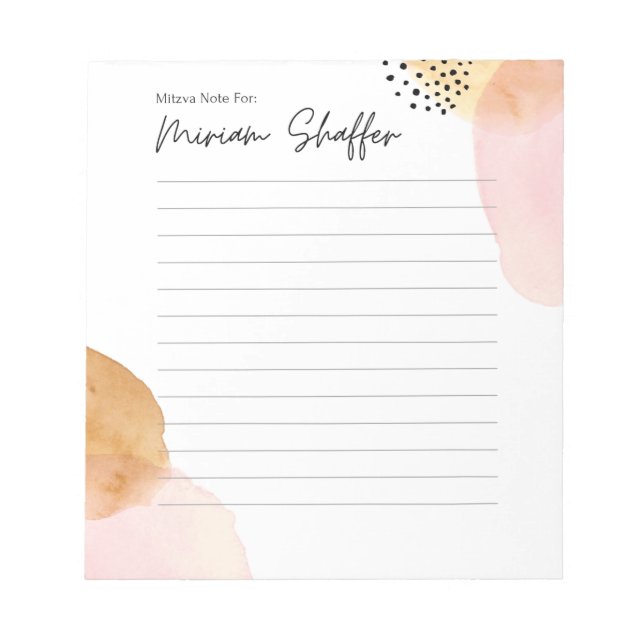 Bloco De Notas Nota Mitzva (Frente)