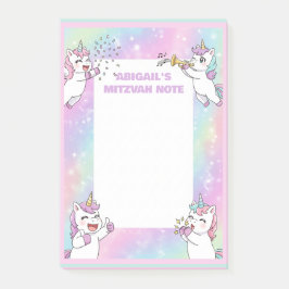 Bloco De Notas Nota Mitzvah Personalizada: Pink Unicorn