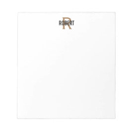 Bloco De Notas Nota: Nome do monograma preto moderno