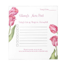 Nota Pad 5.5x6 Grandes Tulipas Coisas a serem exec