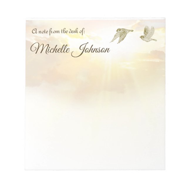 Bloco De Notas Nota Personalizada bonito Pad Sunset Birds (Frente)