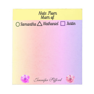 Bloco De Notas Nota personalizada da mãe do Notepad
