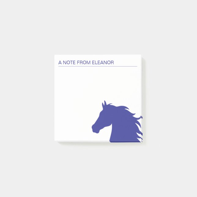 Bloco De Notas Nota Personalizada Elegante Sobre Cavalo (Frente)