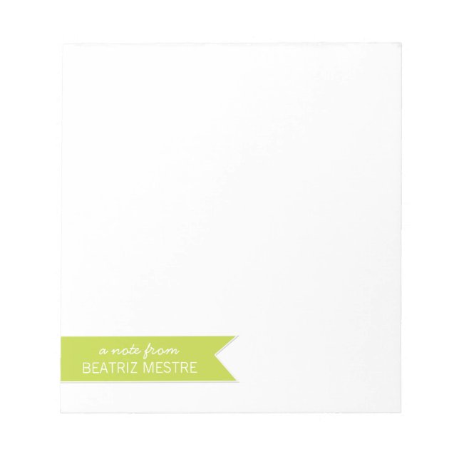 Bloco De Notas Nota Personalizada Lê uma nota de... | Verde (Frente)