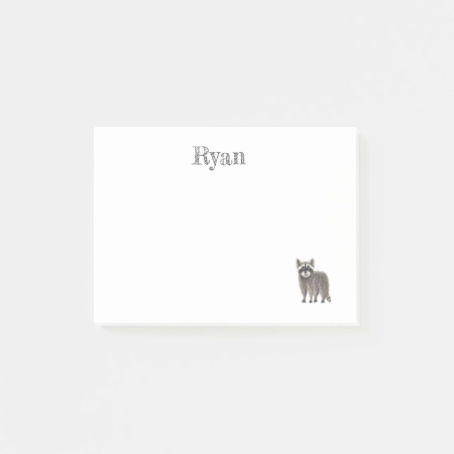 Bloco De Notas Nota Postada de Cute Racoon (Frente)
