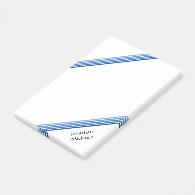 Bloco De Notas Nota postada - Sombras de Azul (Inclinado)