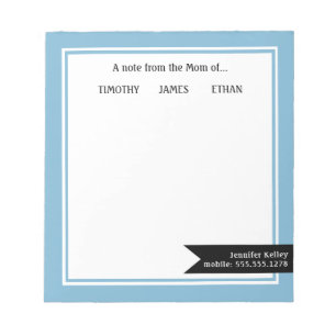 Bloco De Notas Nota quadro azul da mamã… do personalizado