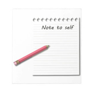 Bloco De Notas Nota sobre papel próprio e lápis