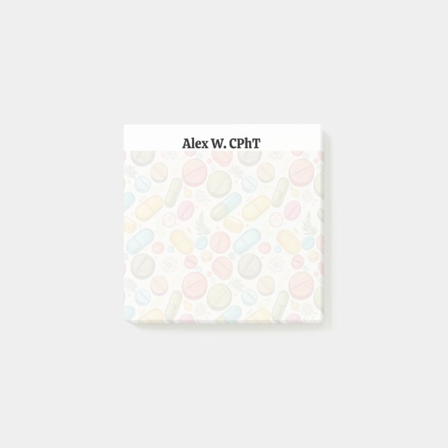 Bloco De Notas Notas adesivas 3x3 Personalizadas do Boho Pharmacy (Frente)