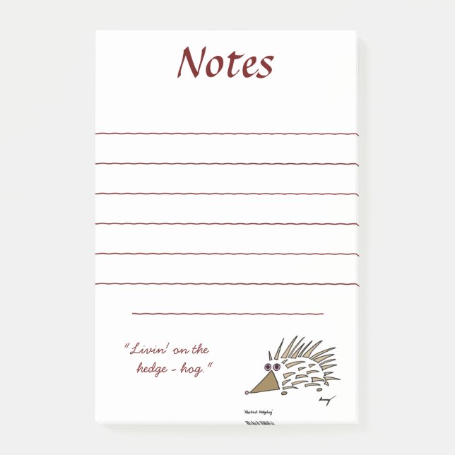 Bloco De Notas Notas adesivas abstrato Hedgehog (Frente)