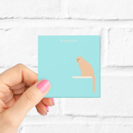 Bloco De Notas Notas Adesivas Azuis Personalizadas com Gato Gengi
