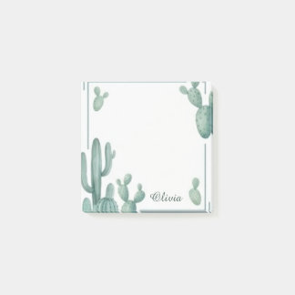 Bloco De Notas Notas Adesivas de Aquarela de Cacto Personalizadas