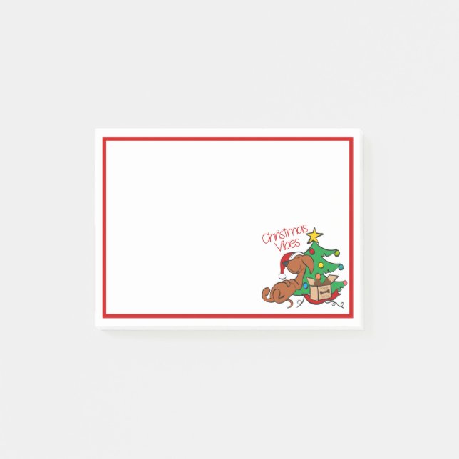Bloco De Notas Notas Adesivas de Cachorro Dachshund com Vibração  (Frente)