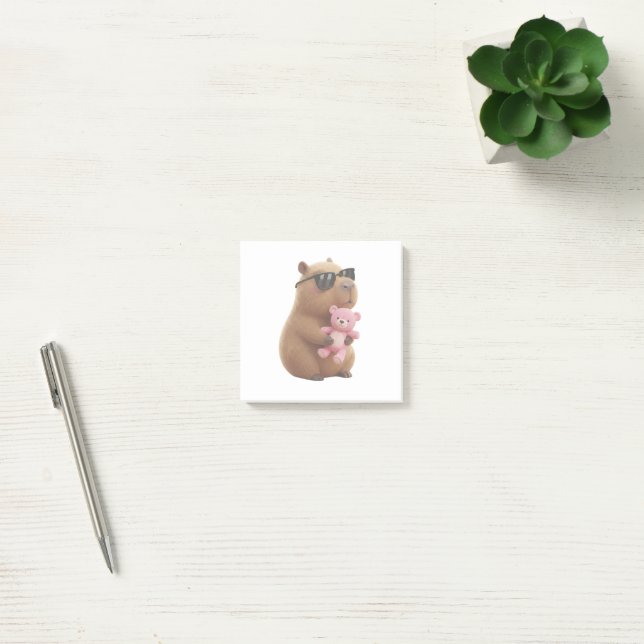 Bloco De Notas Notas Adesivas de Capivara Fofa Abraçando Urso de  (Escritótio)