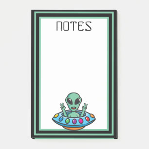 Bloco De Notas Notas Adesivas de Disco Voador de Alien Espacial