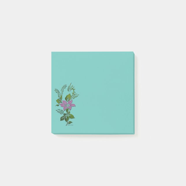 Bloco De Notas Notas adesivas de flor única (Frente)