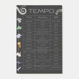 Bloco De Notas Notas adesivas de gráfico de tempo musical