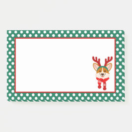 Bloco De Notas Notas Adesivas de Natal Corgi Cachorro