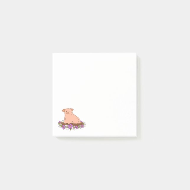 Bloco De Notas Notas adesivas de papelaria de porco (Frente)