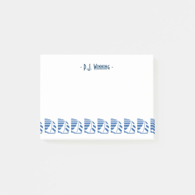 Bloco De Notas Notas adesivas de veleiros deco Blue Racing (Frente)