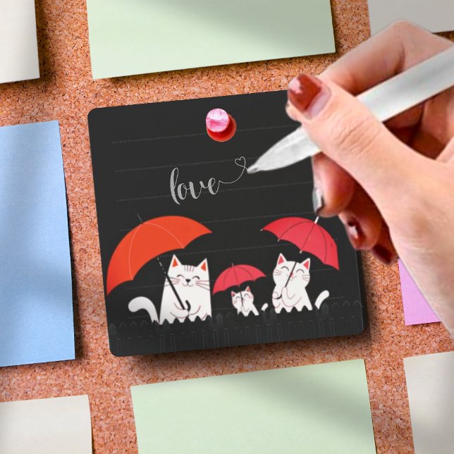 Bloco De Notas Notas adesivas engraçadas de gato fofinho arte min (Criador carregado)