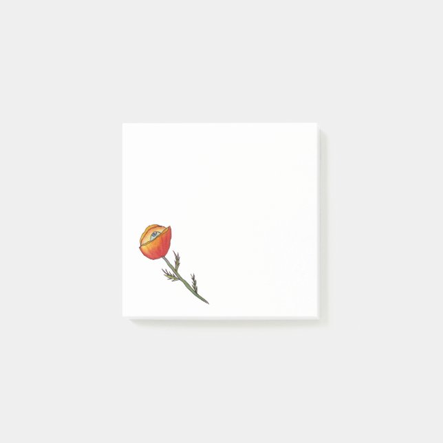 Bloco De Notas Notas Adesivas Flor Surreal Arte (Frente)