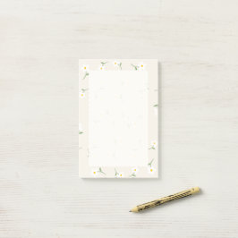 Bloco De Notas Notas Adesivas Florais Cream Daisy | Botânica Fofa