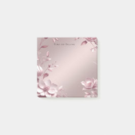 Bloco De Notas Notas Adesivas Florais Rosa Delicado