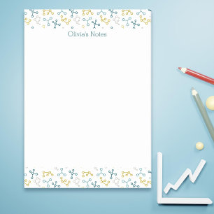 Bloco De Notas Notas adesivas personalizadas da molécula azul e