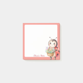 Bloco De Notas Notas Adesivas Personalizadas Flor Joaninha Fofa