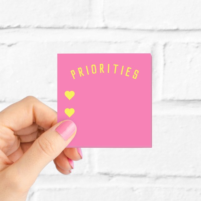 Bloco De Notas Notas Adesivas Rosa-choque Personalizadas de Prior (Criador carregado)