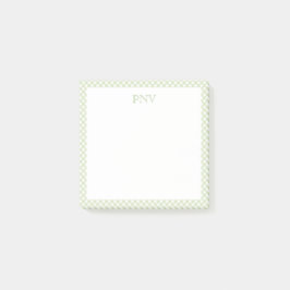 Bloco De Notas Notas Adesivas Verde e Branco Preppy