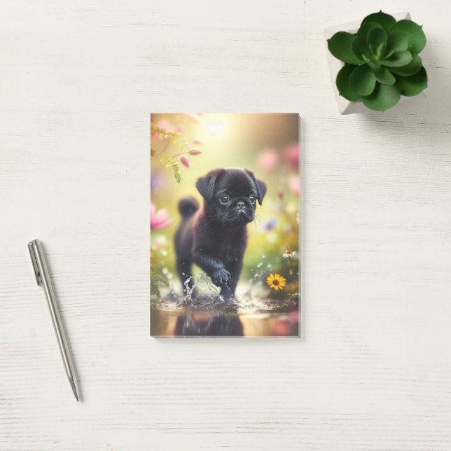 Bloco De Notas Notas Adhesivas® Cachorrinho Pug (Escritótio)