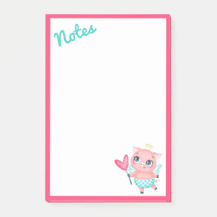 Bloco De Notas Notas Adhesivas Cupid Pig