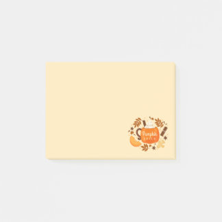 Bloco De Notas Notas Adhesivas de Abóbora com Especiarias de Outo