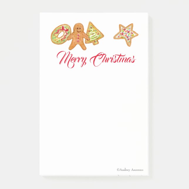 Bloco De Notas Notas Adhesivas de Biscoitos de Natal (Frente)