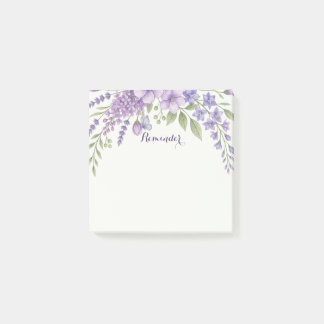 Bloco De Notas Notas Adhesivas de Lembrança Florais Roxas, Lavand