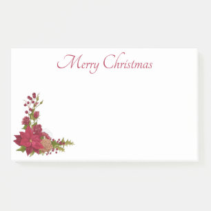 Bloco De Notas Notas Adhesivas de Poinsettia de Natal