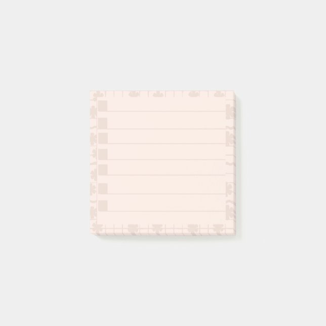 Bloco De Notas Notas Adhesivas Florais de Pêssego (Frente)