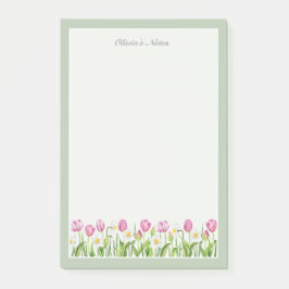 Bloco De Notas Notas Adhesivas Florais de Primavera Narcisos Tuli